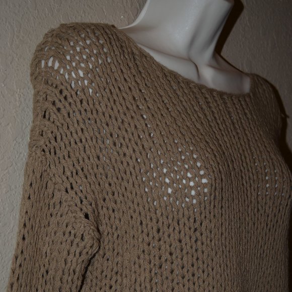 $345 Sz XS Vince Brown Loose Knit Long Sleeve Sweater - Picture 4 of 7